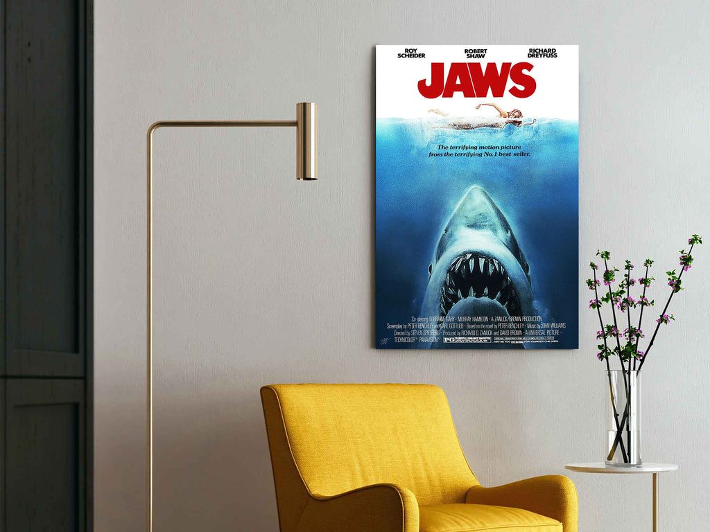 Jaws | Steven Spielberg Classic Movie Poster Box Canvas Print