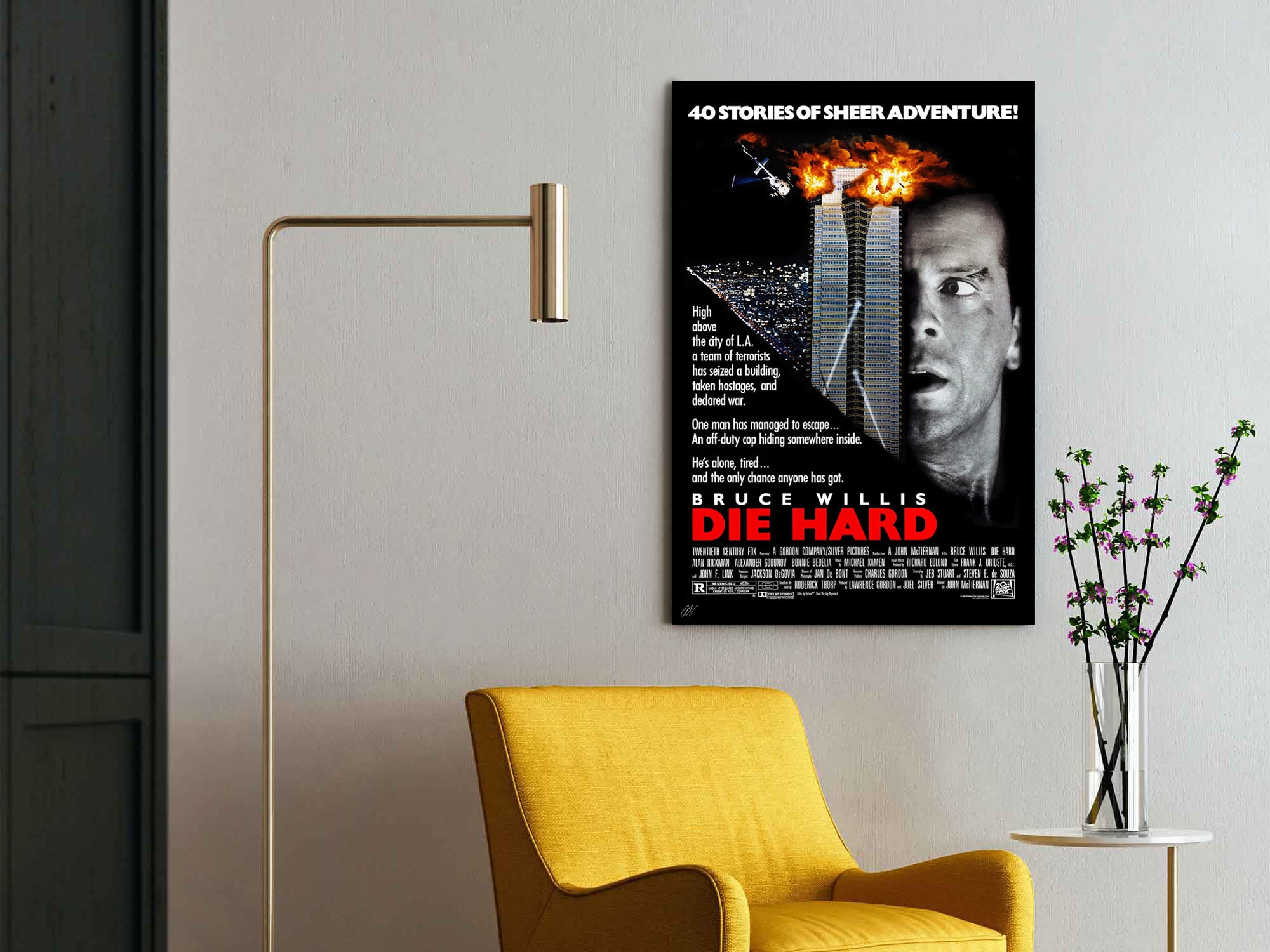 Die Hard | Bruce Willis Classic Movie Poster Box Canvas Print