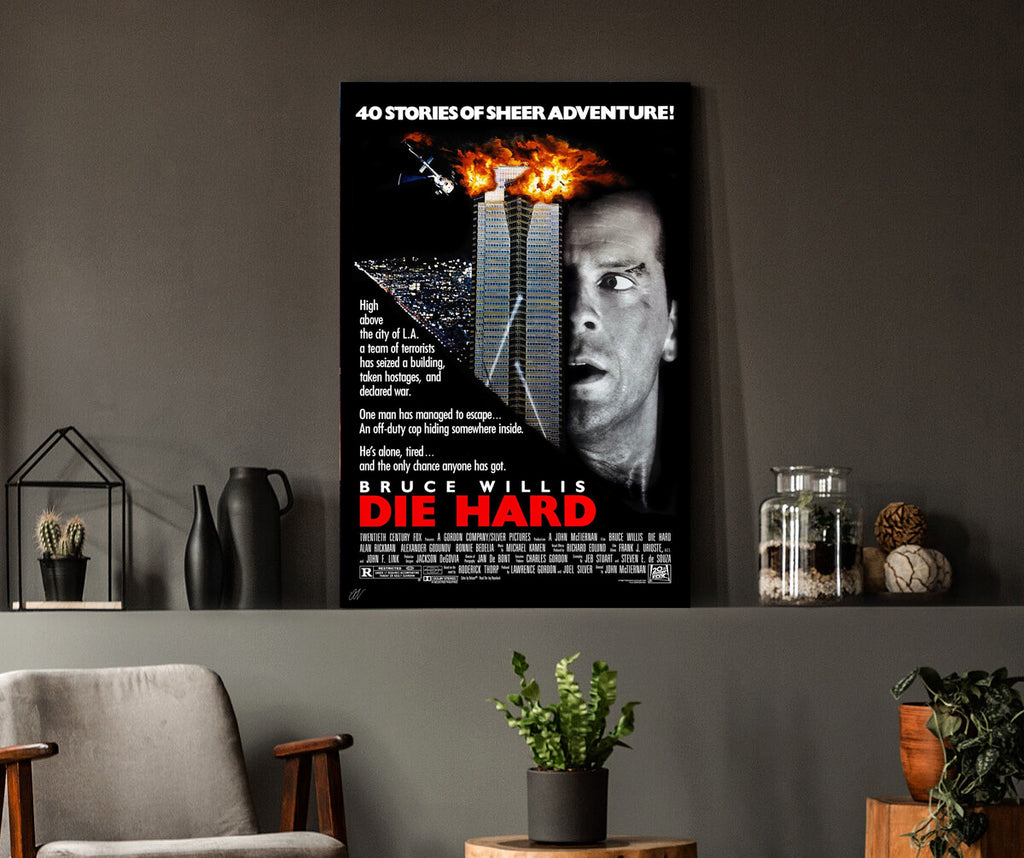 Die Hard | Bruce Willis Classic Movie Poster Box Canvas Print