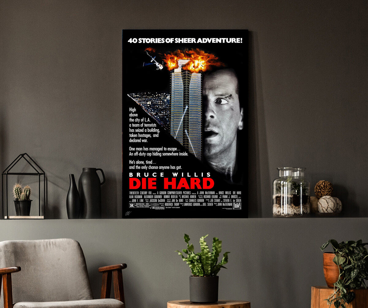 Die Hard | Bruce Willis Classic Movie Poster Box Canvas Print