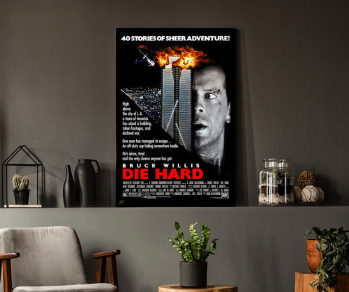 Die Hard | Bruce Willis Classic Movie Poster Box Canvas Print