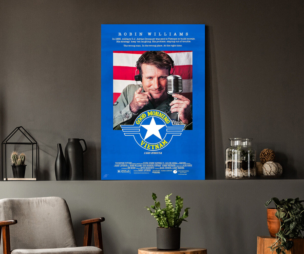 Good Morning Vietnam | Robin Williams Classic Movie Poster Box Canvas Print