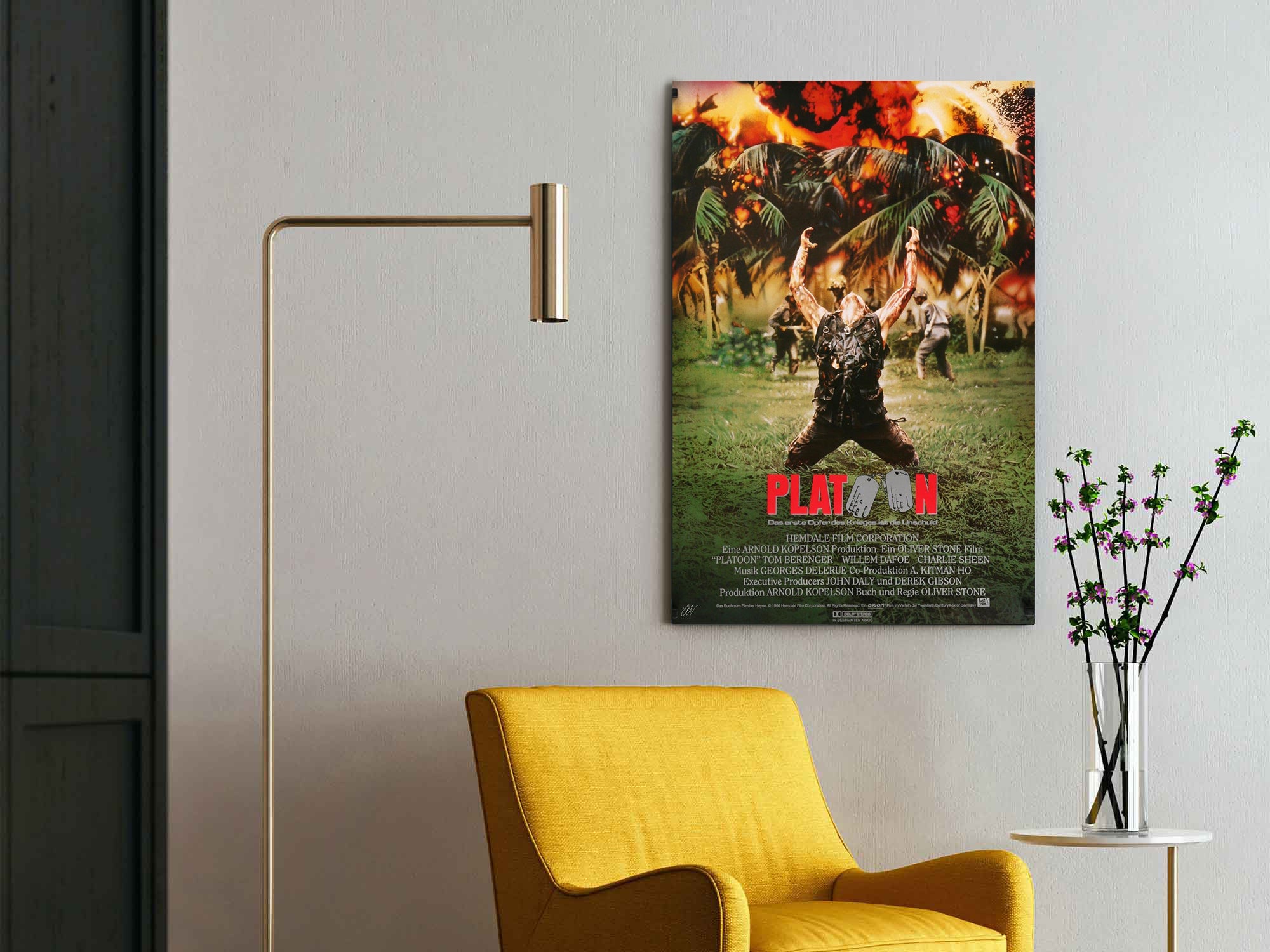 Platoon | Charlie Sheen & Willem Dafoe Oliver Stone Movie Poster Box Canvas Print