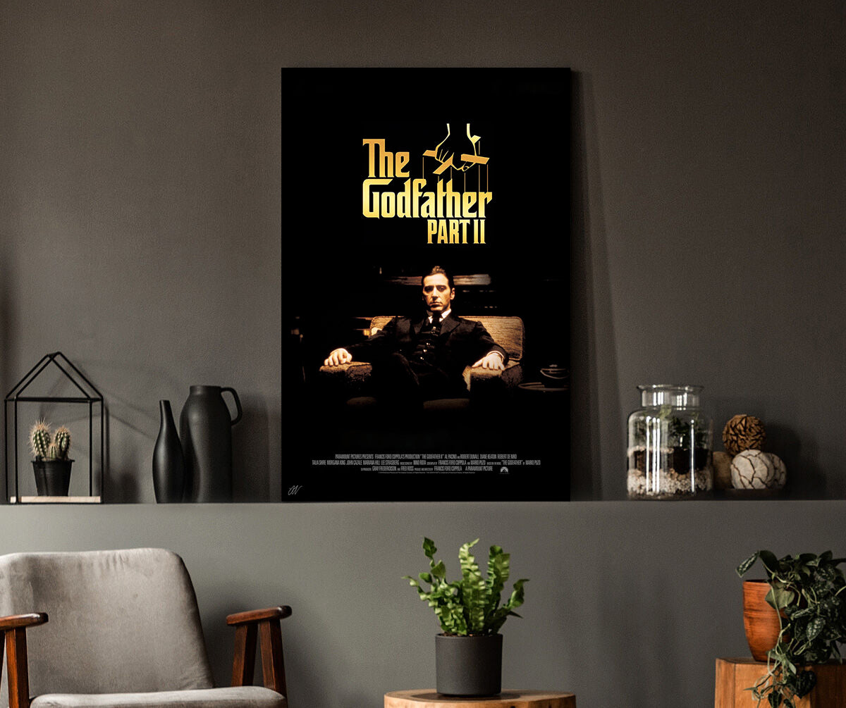 The Godfather Part II | Al Pacino & Robert De Niro Movie Poster Box Canvas Print