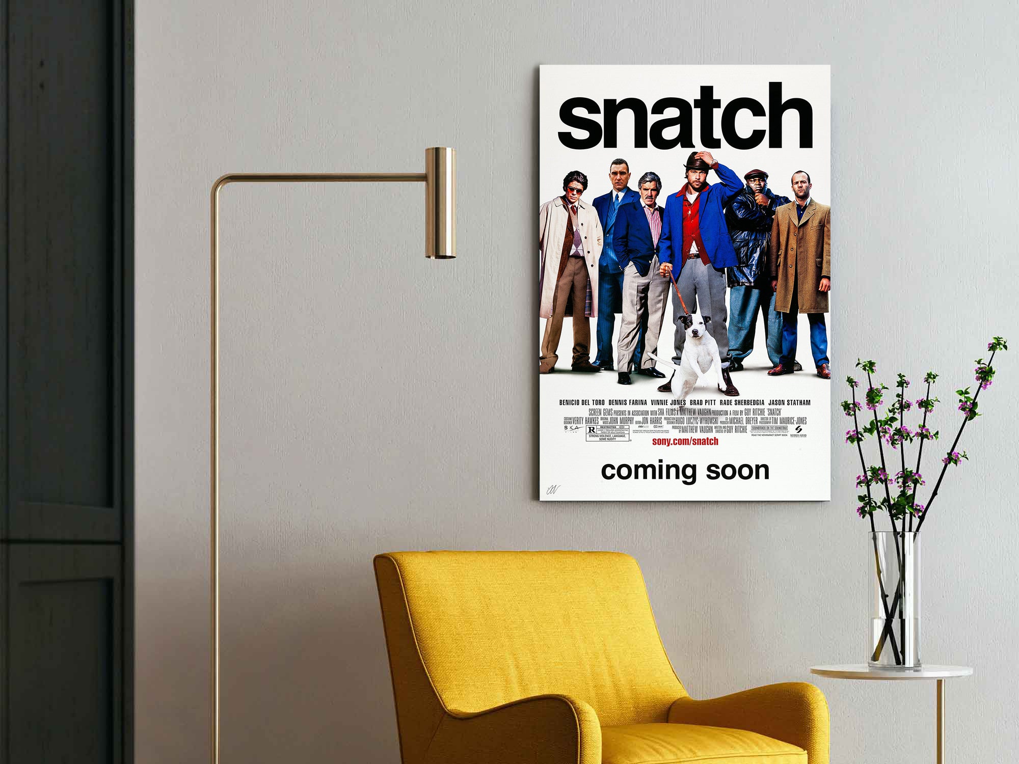 Snatch | Guy Ritchie, Brad Pitt & Jason Statham Movie Poster Box Canvas Print