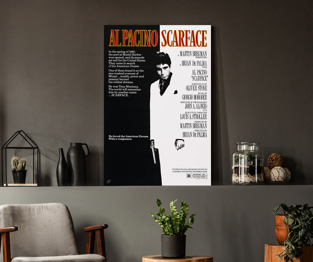 Scarface | Al Pacino Classic Movie Poster Box Canvas Print