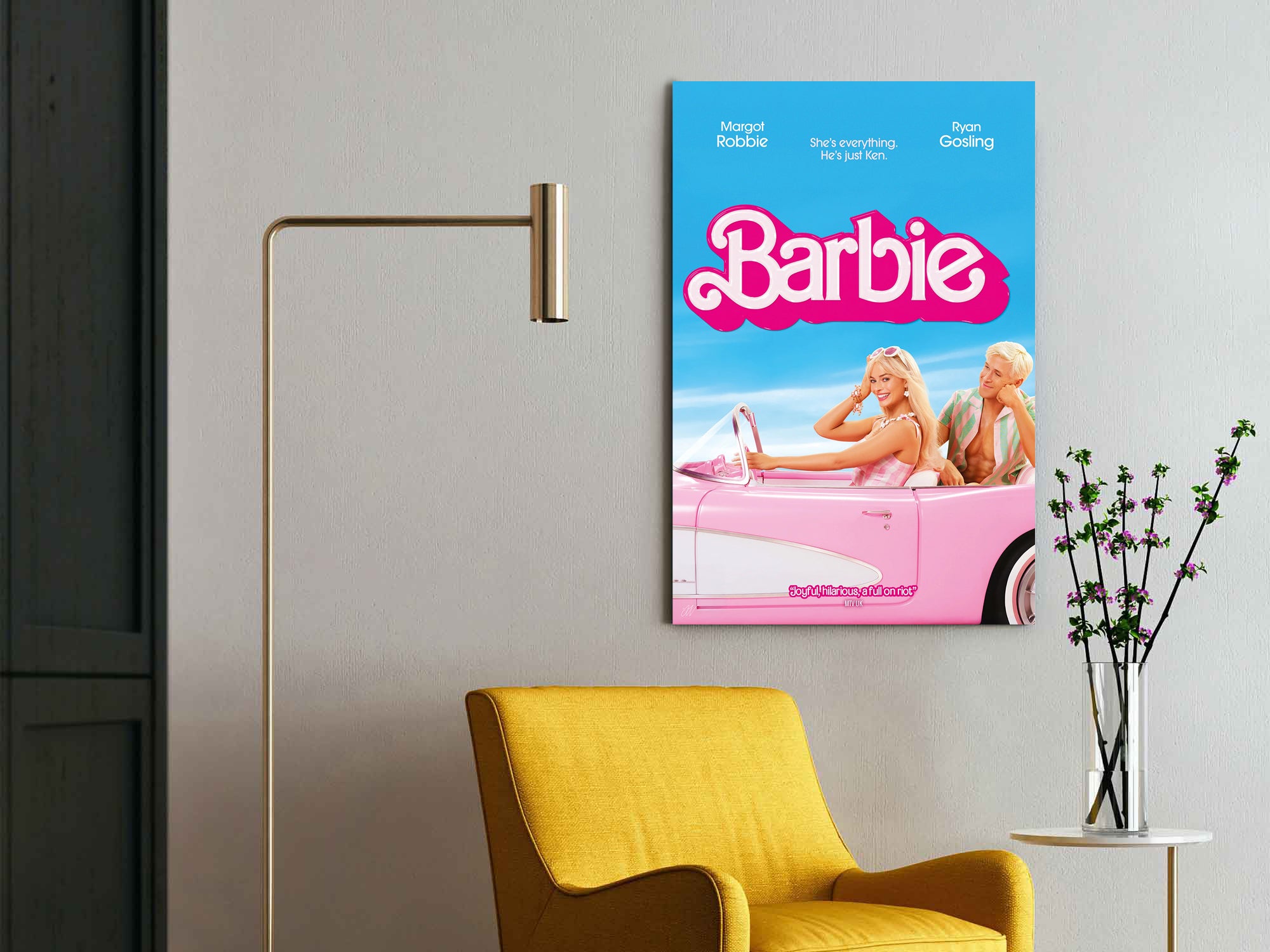 Barbie | Margot Robbie & Ryan Gosling Movie Poster Box Canvas Print