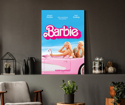 Barbie | Margot Robbie & Ryan Gosling Movie Poster Box Canvas Print